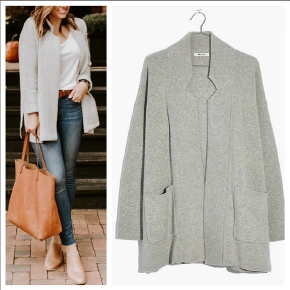 Madewell Sweaters - Madewell Spencer grey sweater coat XXL